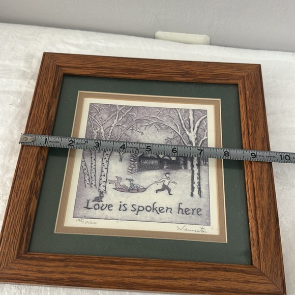 Artist Wemarta Signed & Numbered Love is spoken here Print in Green & Tan Mat - Picture 5 of 5